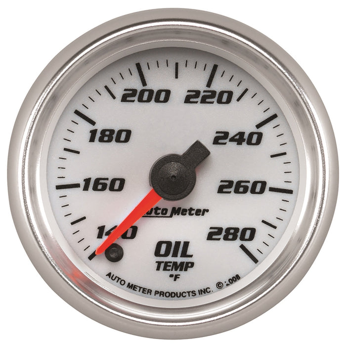 AutoMeter 19740 GAUGE; OIL TEMP; 2 1/16in.; 140-280deg.F; DIGITAL STEPPER MOTOR; WHITE; PRO-CYCL - Truck Part Superstore