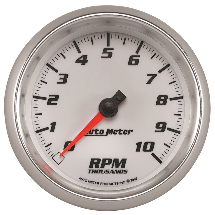 AutoMeter 19798 GAUGE; TACHOMETER; 3 3/8in.; 10K RPM; WHITE; PRO-CYCLE - Truck Part Superstore
