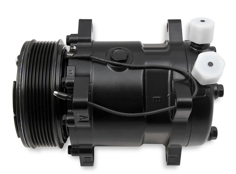 Holley 199-103 A/C Compressor; SD508 Sanden; Uses R134A; Black; - Truck Part Superstore