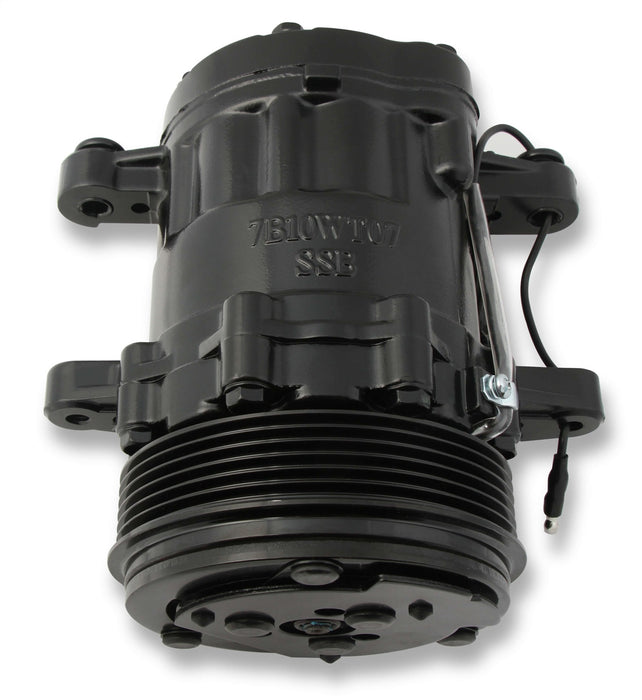 Holley 199-104 A/C Compressor; SD7 Sanden; Uses R-134A; Black; - Truck Part Superstore