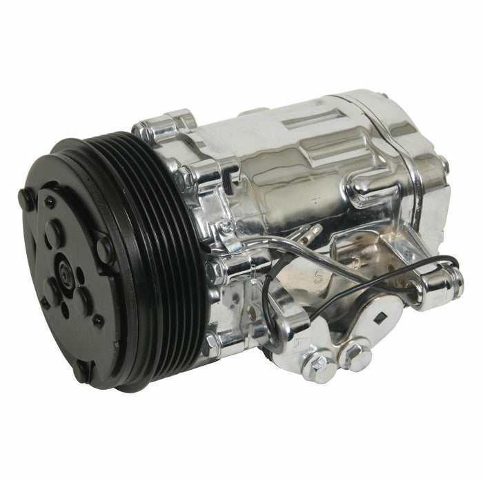 Holley 199-106 A/C Compressor; SD7 Sanden; Uses R-134A; Polished; - Truck Part Superstore