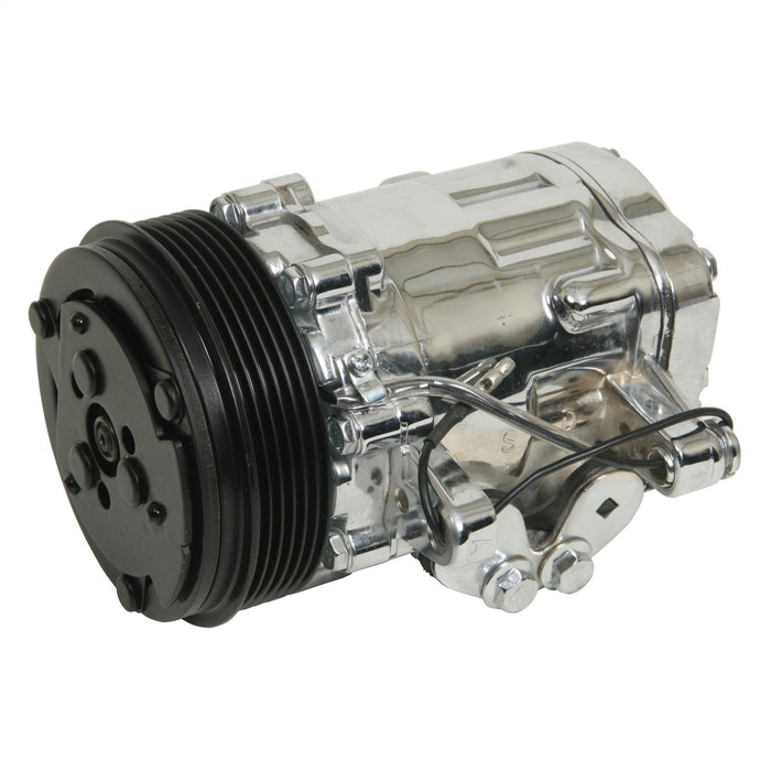Holley 199-106 A/C Compressor; SD7 Sanden; Uses R-134A; Polished; - Truck Part Superstore