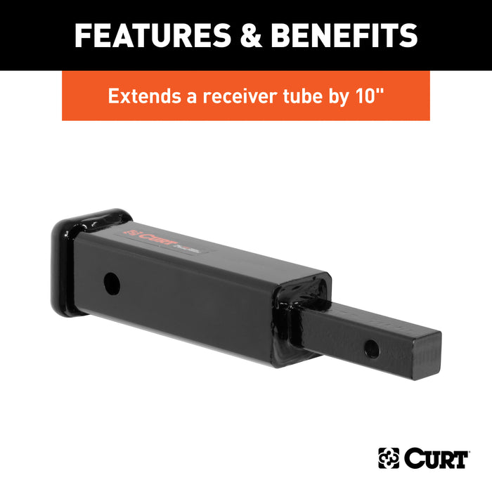 CURT 45790 Receiver Tube Adapter (1-1/4in. to 2in. Shank; Not for Towing Use; 6-1/4in. Leng - Truck Part Superstore