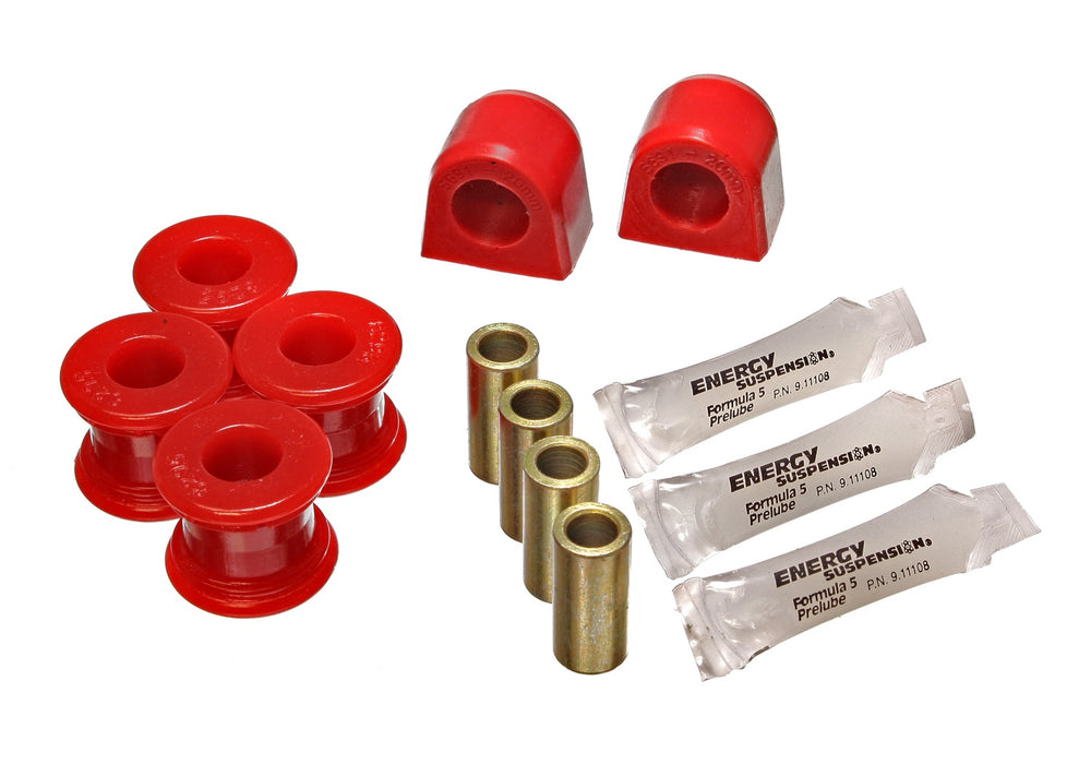 Energy Suspension 19.5104R Sway Bar Bushing Set; Red; Rear; Bar Dia. 17mm; Performance Polyurethane; - Truck Part Superstore