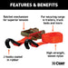 CURT 83025 16ft. Orange Cargo Strap with J-Hooks (1;100 lbs.) - Truck Part Superstore