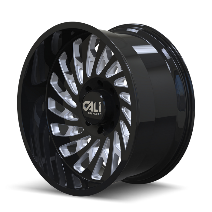 CALI OFF-ROAD 9108-2183BM SWITCHBACK (9108) GLOSS BLACK/MILLED 20X10 6-139.7 -25MM 106MM - Truck Part Superstore