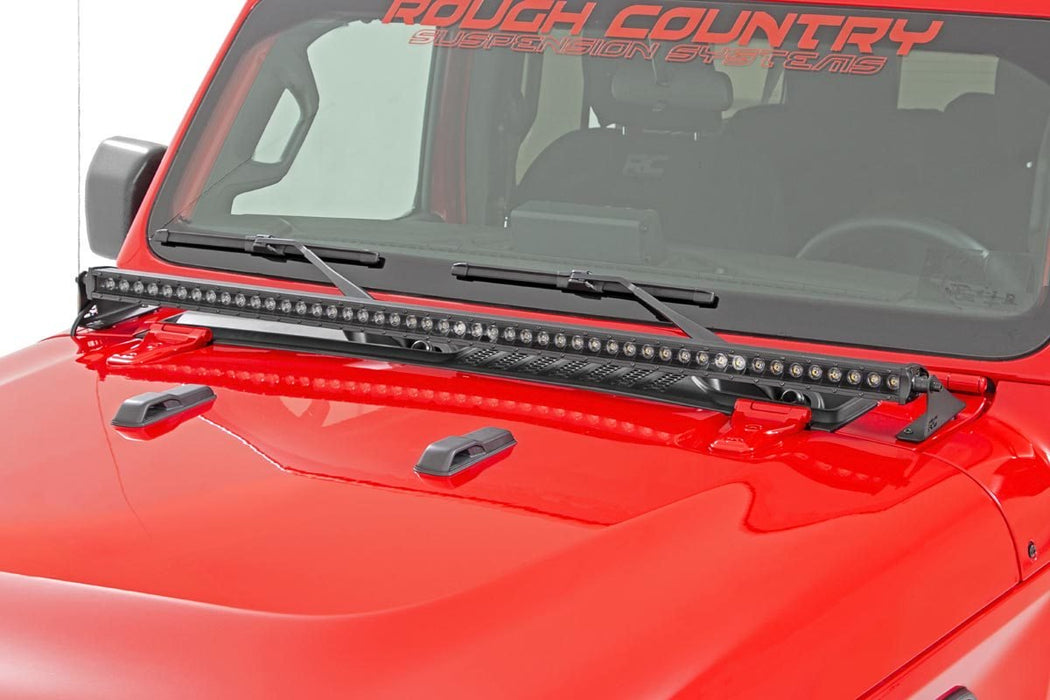 Rough Country 70057 Jeep 50 Inch LED Hood Kit 18-20 Wrangler JL, 20 Gladiator JT Black-Series Rough Country - Truck Part Superstore