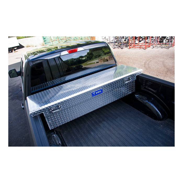 UWS EC10481 Bright Aluminum 69in. Crossover Truck Tool Box with Pull Handles (Heavy Packagin - Truck Part Superstore