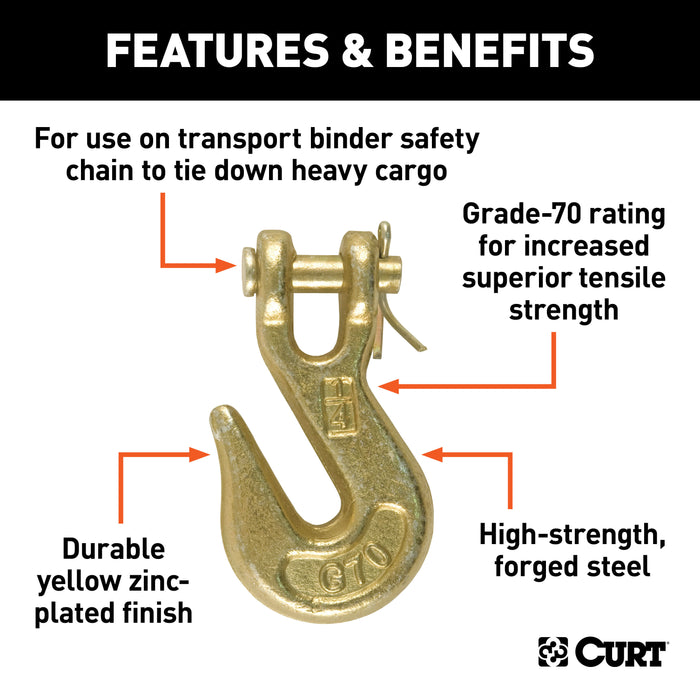 CURT 81502 1/4in. Clevis Grab Hook (3;150 lbs; 3/8in. Pin) - Truck Part Superstore