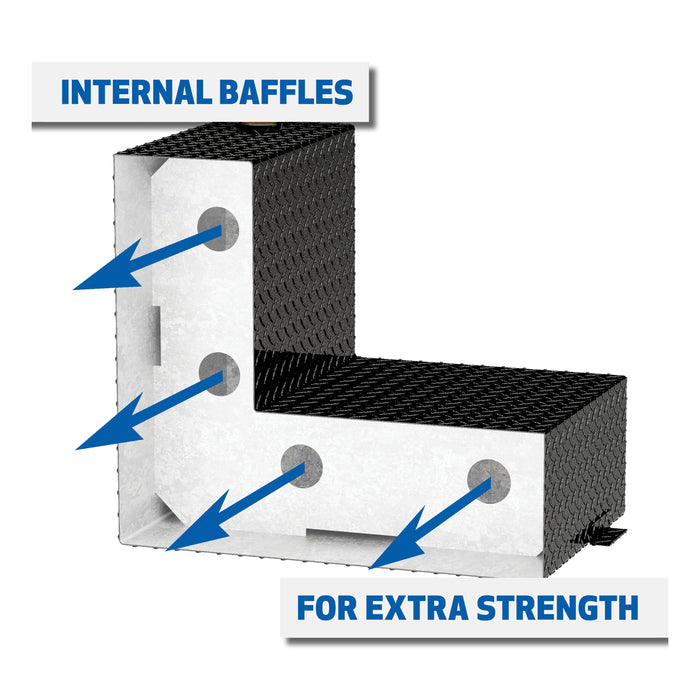UWS TT-85-L-T-P-BLK Gloss Black 85-Gallon L-Shape Aluminum Transfer Tank - Truck Part Superstore