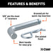 CURT 21505 5/8in. Hitch Pin with Groove (2in. Receiver; Zinc; Packaged) - Truck Part Superstore