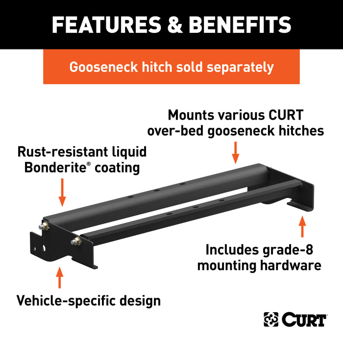 CURT 61321 CURT 61321 Over-Bed Gooseneck Installation Brackets; Fits Select Ford F-150 - Truck Part Superstore