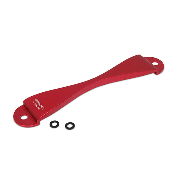 Mishimoto MMTD-SUB-RD Subaru CNC Battery Tie-Down, Red - Truck Part Superstore