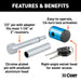 CURT 23506 1/2in. Hitch Lock with 5/8in. Adapter (1-1/4in. or 2in. Receiver; Right-Angle; C - Truck Part Superstore