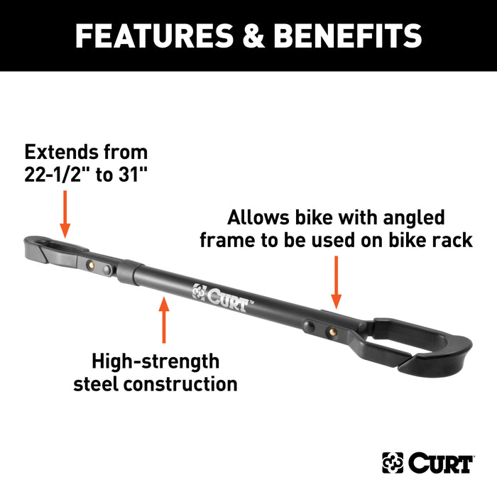 CURT 18016 22-1/2in. to 31in. Adjustable Bike Adapter Beam for Angled Frames - Truck Part Superstore