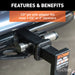 CURT 23517 1/2in. Hitch Lock with 5/8in. Adapter (1-1/4in. or 2in. Receiver; Barbell; Stain - Truck Part Superstore