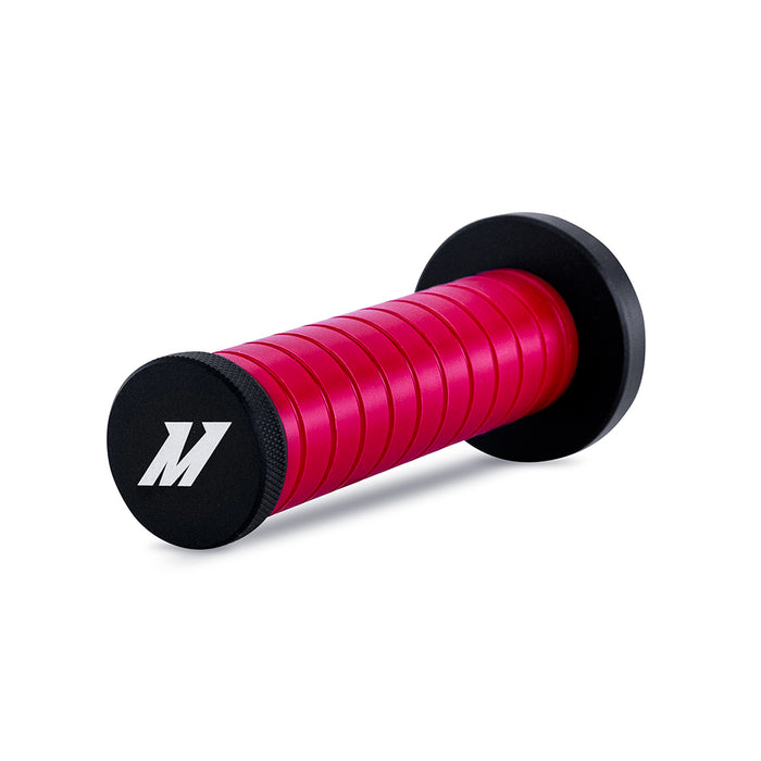 Mishimoto MMSK-BMXBKRDH Grip Shift Knob, Red Grip, Black Top and Bottom - Truck Part Superstore