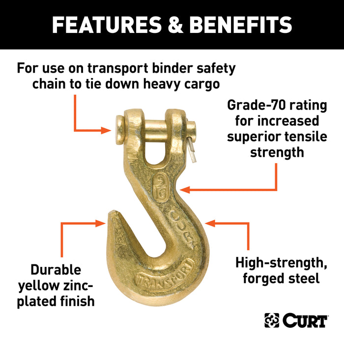 CURT 81503 5/16in. Clevis Grab Hook (4;700 lbs; 7/16in. Pin) - Truck Part Superstore