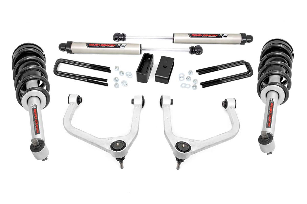 Rough Country 29571 3.5 Inch Suspension Lift Kit w/Forged Upper Control Arms, Loaded Struts & V2 Shocks 19-20 Silverado/Sierra 1500 4WD/2WD Rough Country - Truck Part Superstore