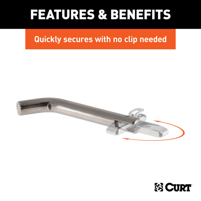 CURT 23581 1/2in. Swivel Hitch Pin (1-1/4in. Receiver; Stainless; Packaged) - Truck Part Superstore