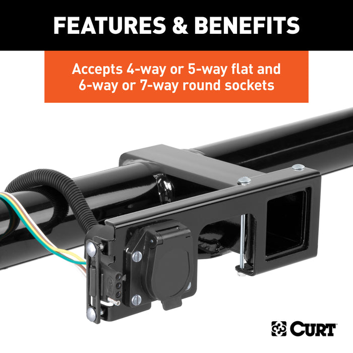 CURT 58000 Easy-Mount Wiring Bracket for 4 or 5-Flat/6 or 7-Round (2in. Receiver) - Truck Part Superstore