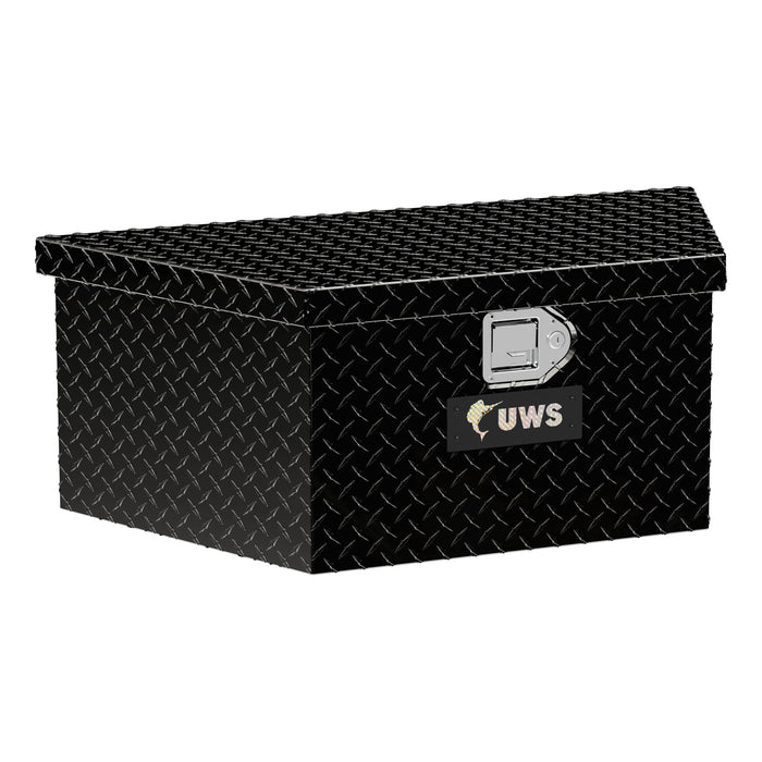 UWS TBV-34-LP-BLK Gloss Black Aluminum 34in. Trailer Tongue Box with Low Profile (LTL Shipping Onl - Truck Part Superstore