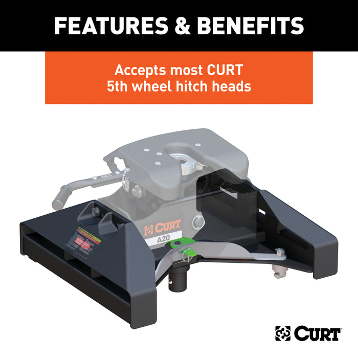 CURT 16026 Puck System 5th Wheel Legs; Select Nissan Titan XD; 8ft. Bed; 20K - Truck Part Superstore