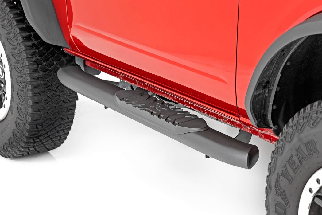 Rough Country 21012 Oval Nerf Steps 2-Door Black Ford Bronco (2 Door) 4WD (21-23) Rough Country - Truck Part Superstore