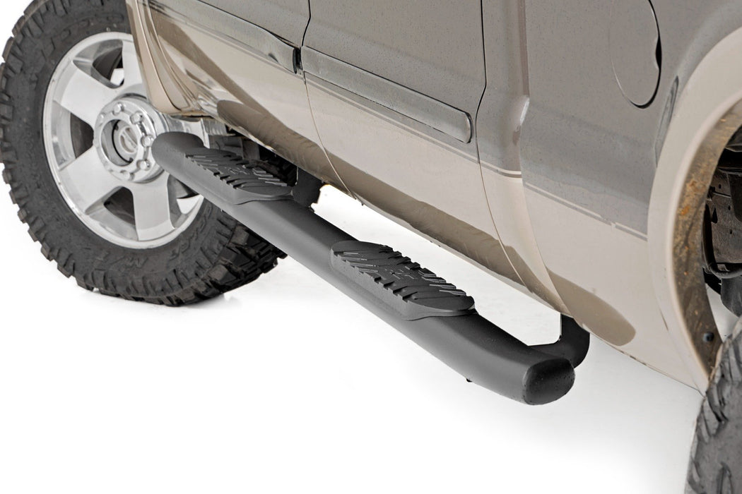 Rough Country 21013 Oval Nerf Step Crew Cab Black Ford Super Duty 2WD/4WD (99-16) Rough Country - Truck Part Superstore