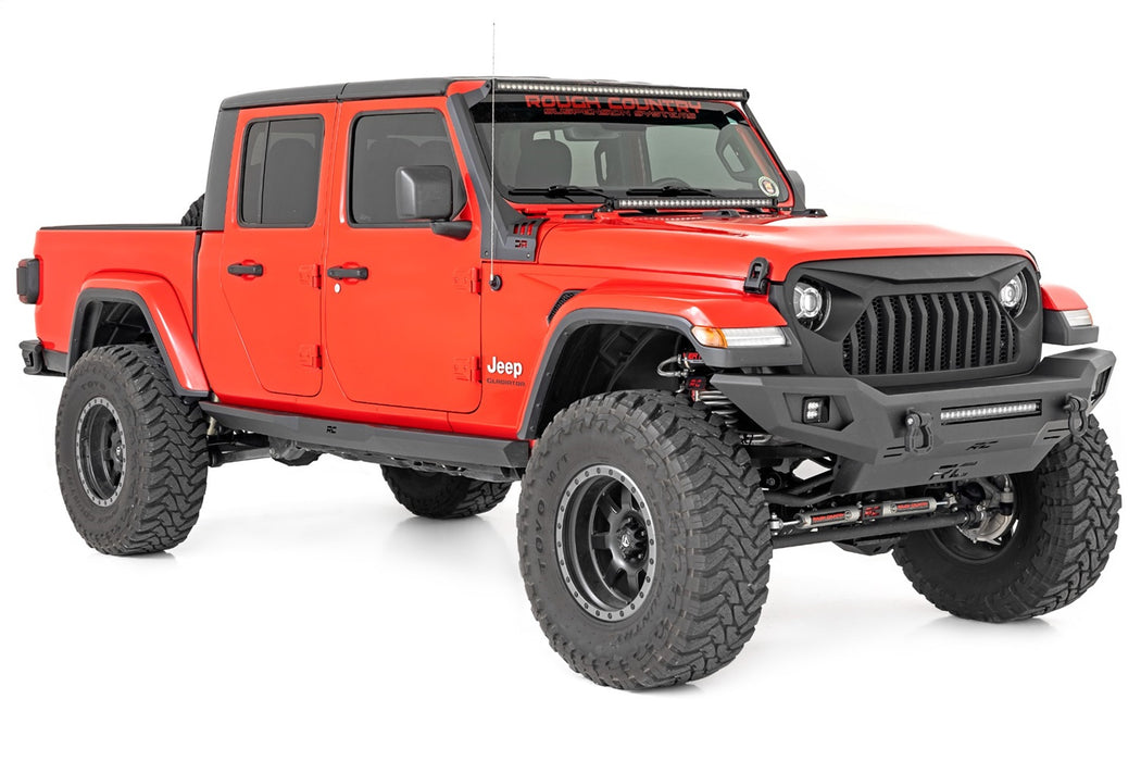 Rough Country 90802 Rock Sliders Heavy Duty l 20-22 Jeep Gladiator JT 4WD Rough Country - Truck Part Superstore