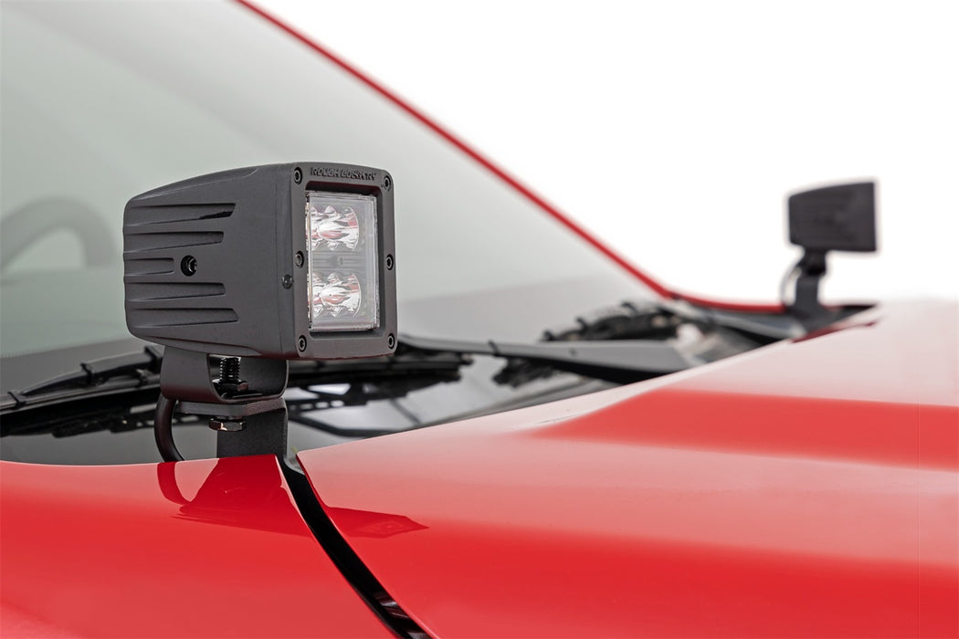 Rough Country 71065 LED Light; Ditch Mount; 2 in. Black Pair; Flood; - Truck Part Superstore
