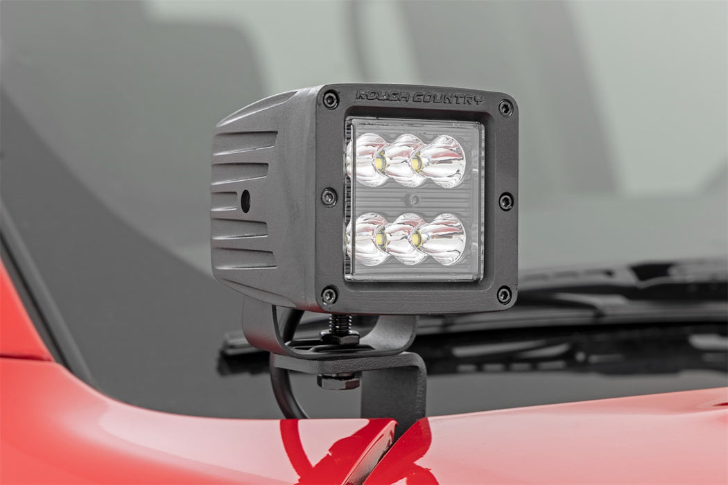 Rough Country 71064 LED Light; Ditch Mount; 2 in. Black Pair; Spot; - Truck Part Superstore
