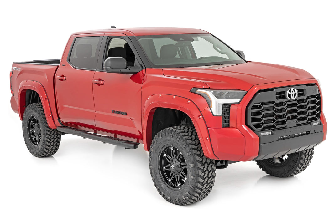 Rough Country 21014 Oval Nerf Steps Crew Cab Black Toyota Tundra 2WD/4WD (22-23) Rough Country - Truck Part Superstore