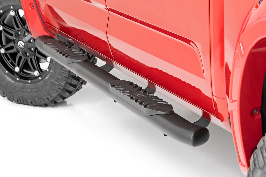 Rough Country 21014 Oval Nerf Steps Crew Cab Black Toyota Tundra 2WD/4WD (22-23) Rough Country - Truck Part Superstore