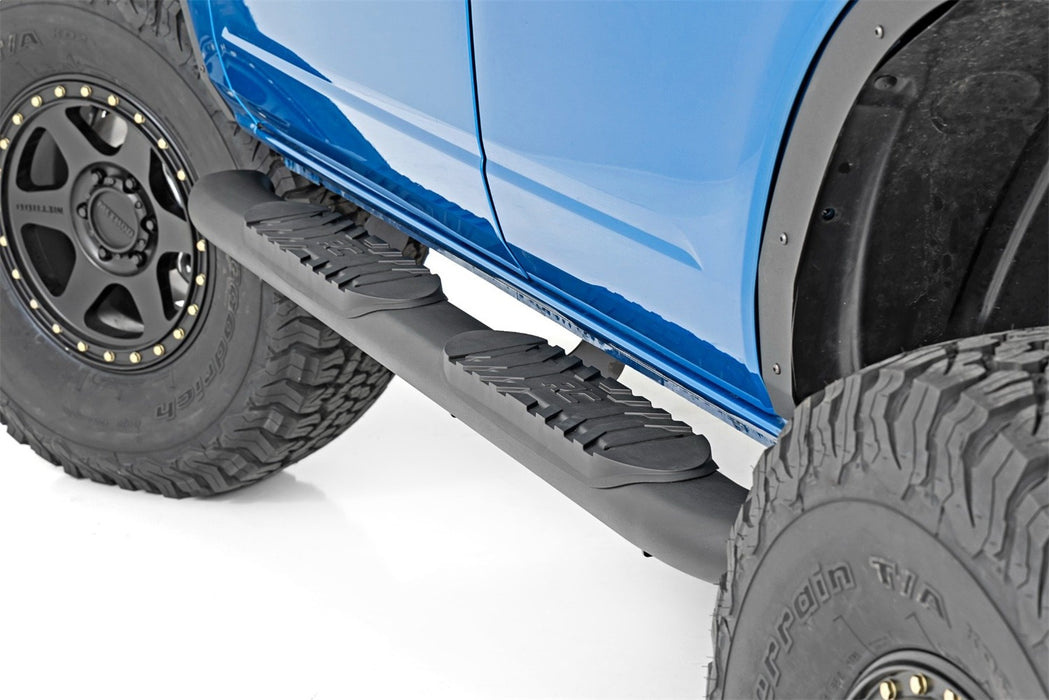 Rough Country 21011 Oval Nerf Step 4.5 Inch 4-Door Black 21-22 Ford Bronco 4WD Rough Country - Truck Part Superstore