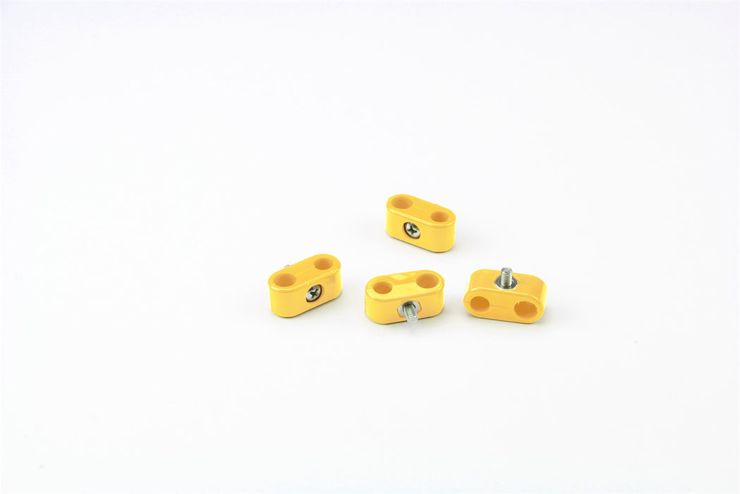 Lokar 20-327-15 Double Place T Clamp; 5/16 in.-3/8 in; 4 Pieces; Yellow; - Truck Part Superstore