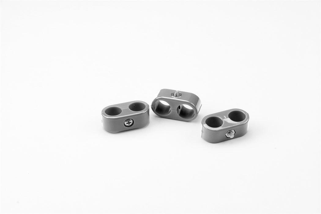 Lokar 20-622-19 Double Place T Clamp; 5/8 in.-5/8 in; 6AN; 3 Pieces; Gray; - Truck Part Superstore