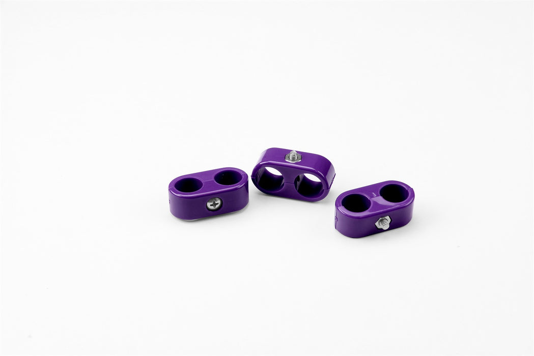 Lokar 20-622-20 Double Place T Clamp; 5/8 in.-5/8 in; 6AN; 3 Pieces; Purple; - Truck Part Superstore