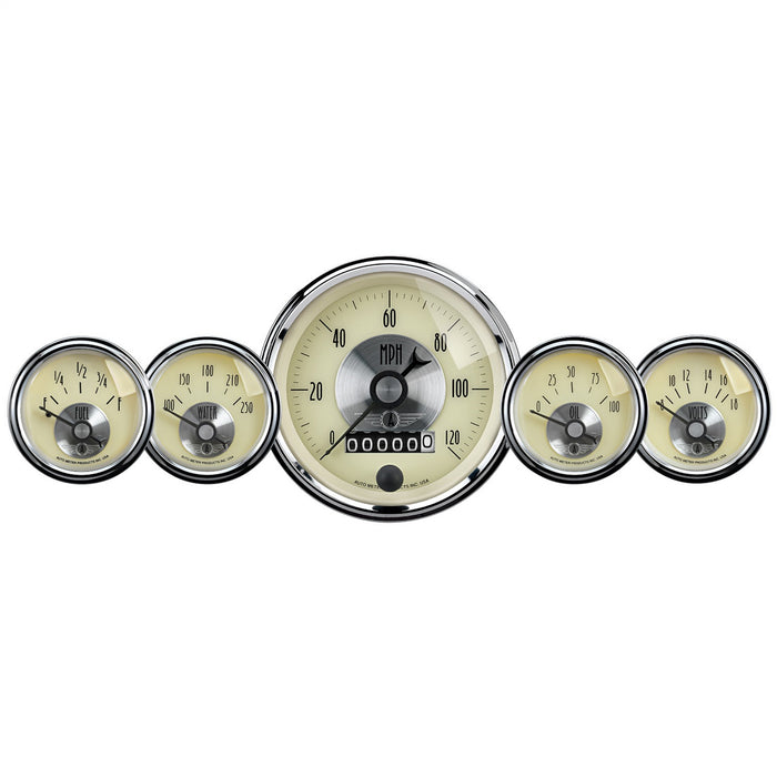 AutoMeter 2002 GAUGE KIT; 5 PC; 3 3/8in./2 1/16in.; ELEC SPEEDO W/WHEEL ODO; PRESTIGE ANTQ. IVO - Truck Part Superstore