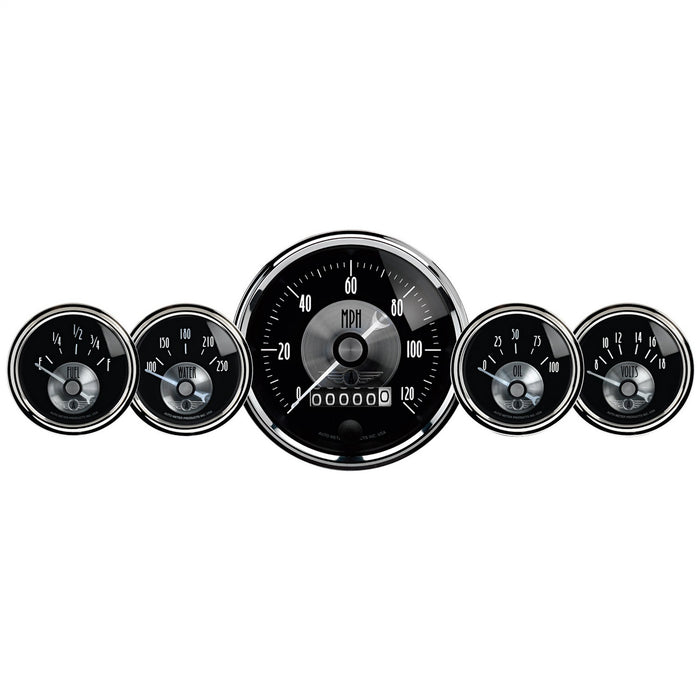 AutoMeter 2003 GAUGE KIT; 5 PC; 3 3/8in./2 1/16in.; ELEC SPEEDO W/WHEEL ODO; PRESTIGE BLK DIAMO - Truck Part Superstore