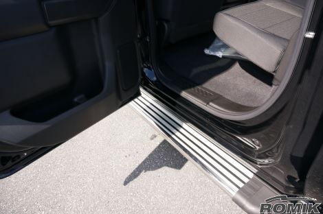 Romik 20043418 2019-Present Chevrolet Silverado Crew Cab Running Boards RB2-TS Side Steps Stainless Steel Silver Romik - Truck Part Superstore