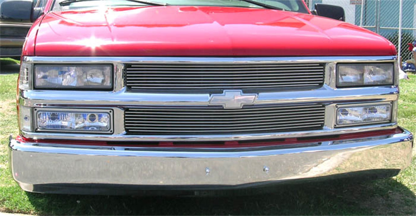 T-Rex Grilles 20045 Billet Series Grille; Horizontal; Aluminum; Polished; 2 Pc; Insert; - Truck Part Superstore