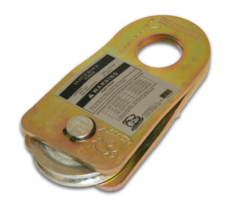 Bulldog Winch 20049 Snatch Block 19k BS 8k WLL Zerk Gold Bulldog Winch - Truck Part Superstore