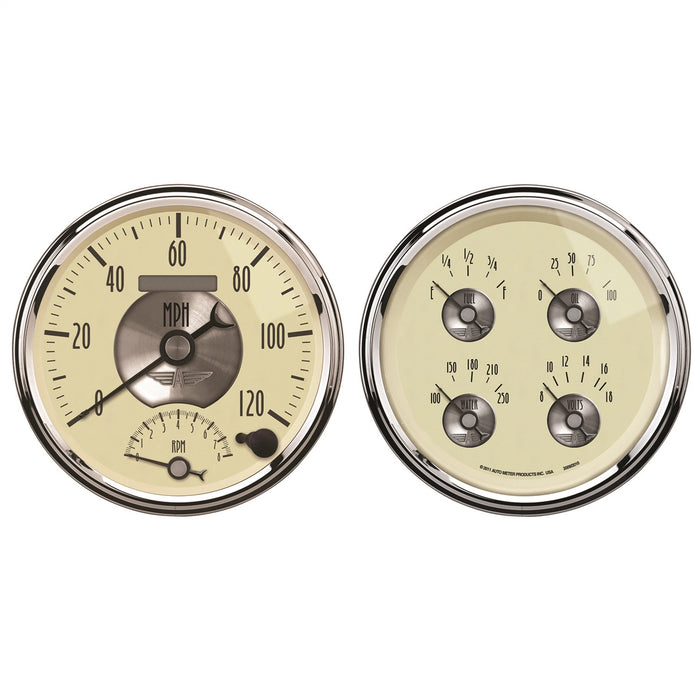 AutoMeter 2004 2 PC. GAUGE KIT; 5in. QUAD/TACH/SPEEDO; 240-33 O; PRESTIGE ANTQ. IVORY - Truck Part Superstore