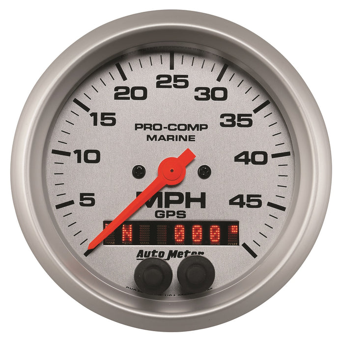 AutoMeter 200635-33 3-3/8in. GPS SPEEDOMETER; 0-50 MPH; MARINE SILVER ULTRA-LITE - Truck Part Superstore