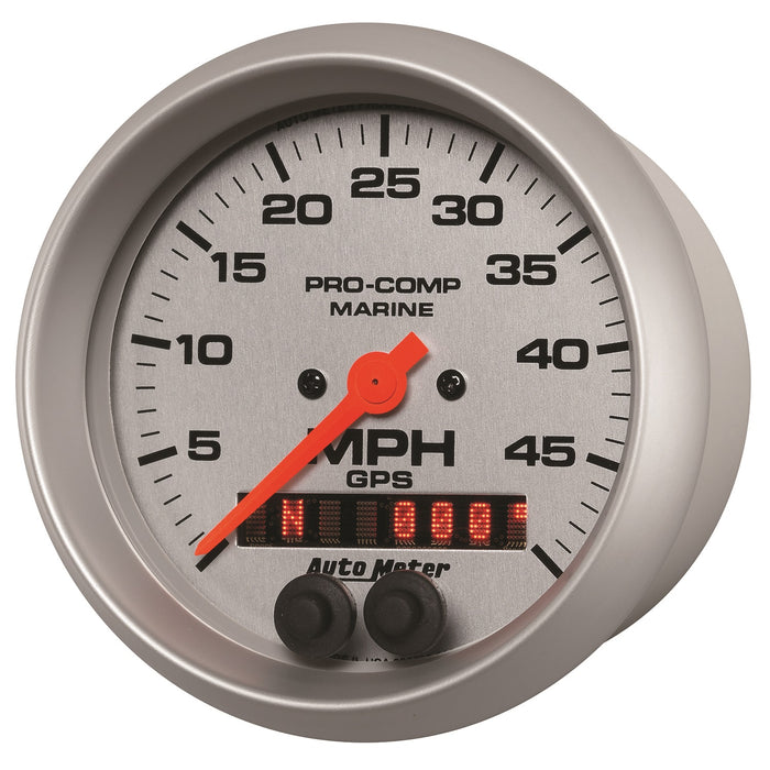 AutoMeter 200635-33 3-3/8in. GPS SPEEDOMETER; 0-50 MPH; MARINE SILVER ULTRA-LITE - Truck Part Superstore