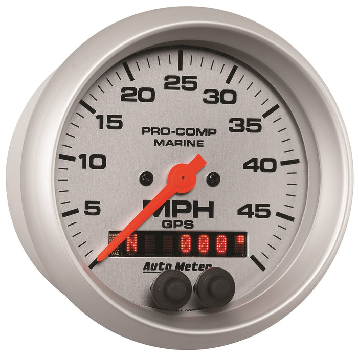 AutoMeter 200635-33 3-3/8in. GPS SPEEDOMETER; 0-50 MPH; MARINE SILVER ULTRA-LITE - Truck Part Superstore