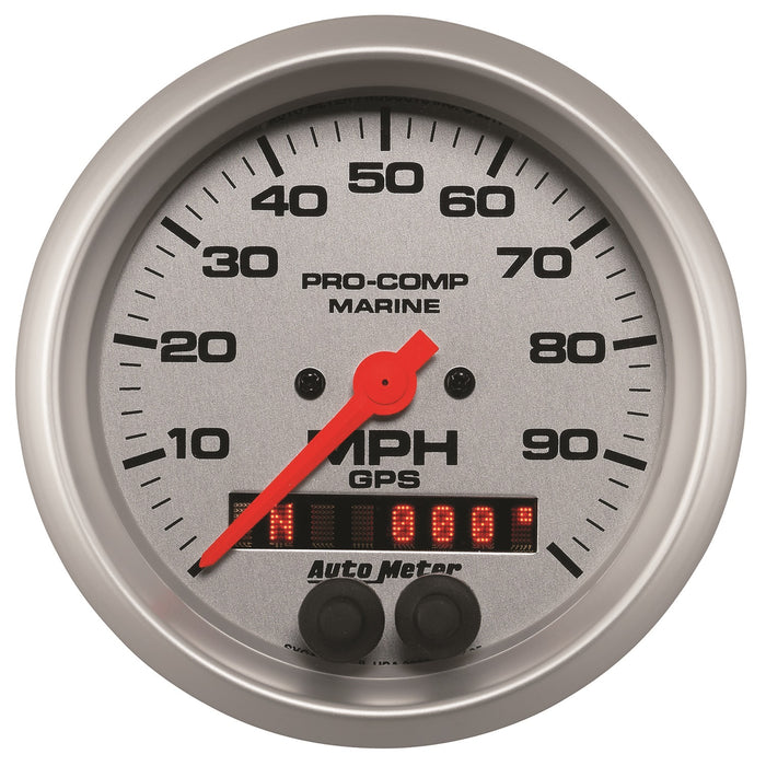 AutoMeter 200636-33 3-3/8in. GPS SPEEDOMETER; 0-100 MPH; MARINE SILVER ULTRA-LITE - Truck Part Superstore