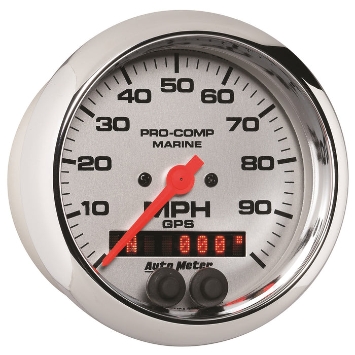 AutoMeter 200636-35 3-3/8in. GPS SPEEDOMETER; 0-100 MPH; MARINE CHROME ULTRA-LITE - Truck Part Superstore