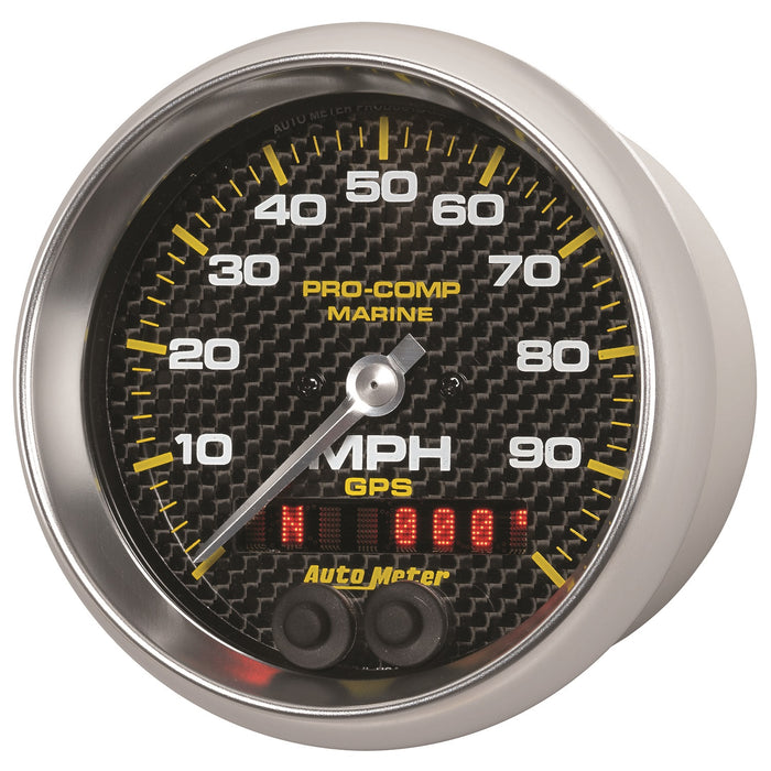 AutoMeter 200636-40 GAUGE; SPEEDOMETER; 3 3/8in.; 100MPH; GPS; MARINE CARBON FIBER - Truck Part Superstore